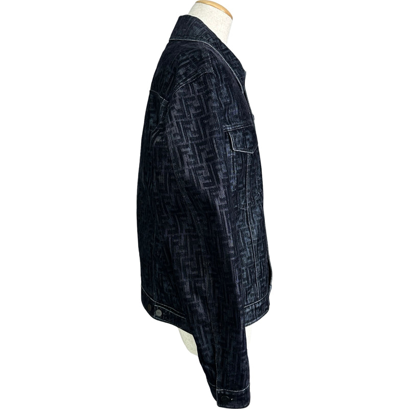 フェンディ FENDI FF総柄デニムジャケット FW0428 ネイビー デニム