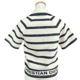 クリスチャン・ディオール Christian Dior ショートスリープジャケット 314V13AM726 クリーム コットン レディース ノーカラージャケット