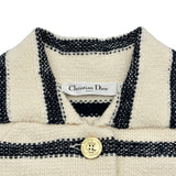 クリスチャン・ディオール Christian Dior ショートスリープジャケット 314V13AM726 クリーム コットン レディース ノーカラージャケット