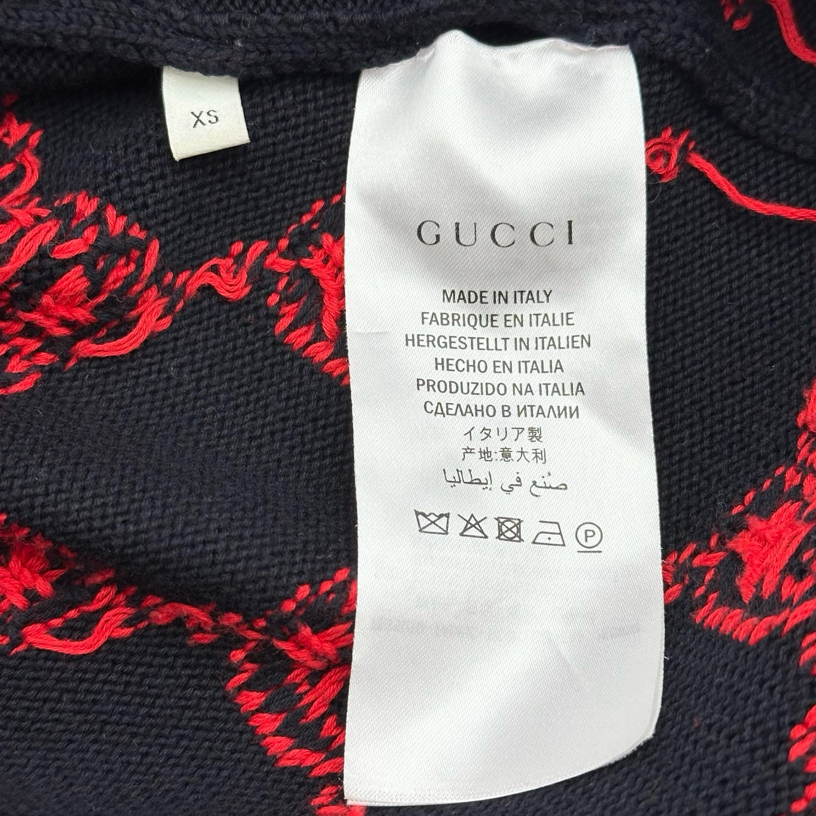 グッチ GUCCI GG総柄ニットセーター 496458 ブラック コットン メンズ