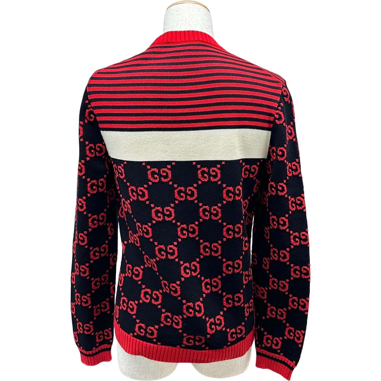 グッチ GUCCI GG総柄ニットセーター 496458 ブラック コットン メンズ