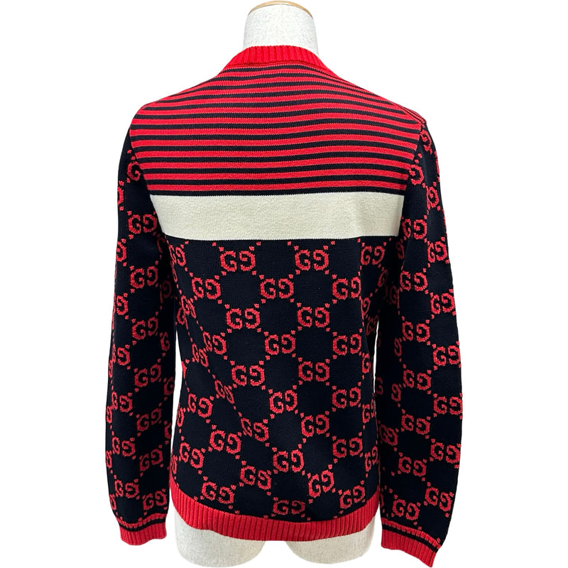 グッチ GUCCI GG総柄ニットセーター 496458 ブラック コットン メンズ