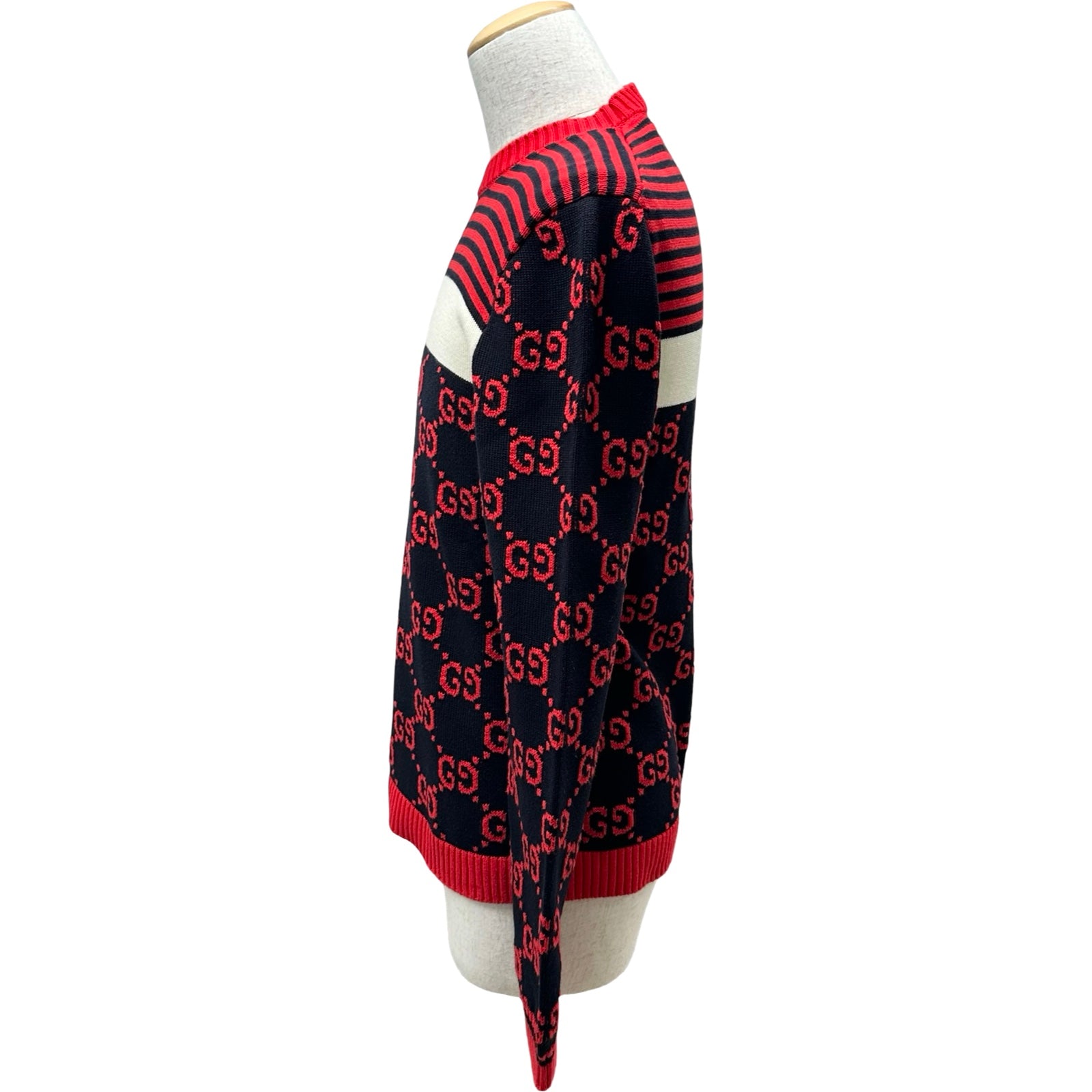 グッチ GUCCI GG総柄ニットセーター 496458 ブラック コットン メンズ