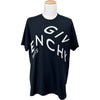 ジバンシィ GIVENCHY ロゴ刺繍Tシャツ BM70YD3002 ブラック コットン メンズ 半袖Ｔシャツ