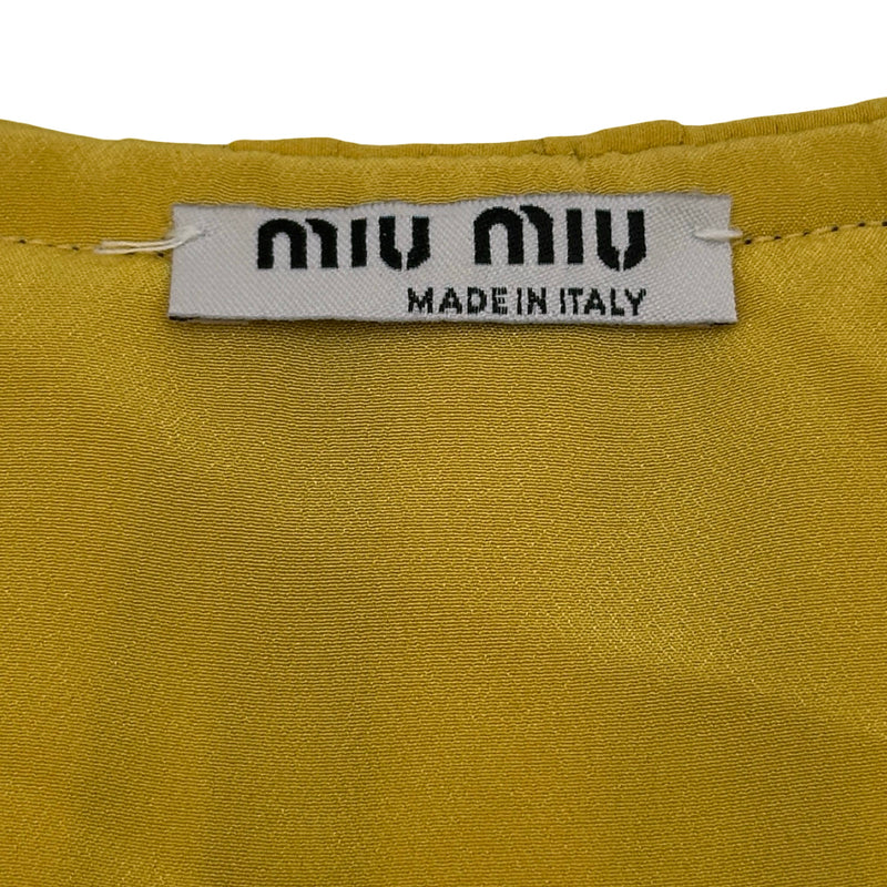 ミュウミュウ miu miu フリルシャツブラウス イエロー シルク