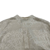 バレンシアガ BALENCIAGA ロゴ総柄ボウタイブラウス 675504 アイボリー シルク レディース ブラウス