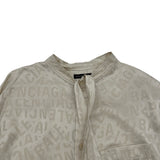 バレンシアガ BALENCIAGA ロゴ総柄ボウタイブラウス 675504 アイボリー シルク レディース ブラウス