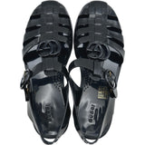 グッチ GUCCI GGバックルフィッシャーマンサンダル ブラック エナメル レディース サンダル