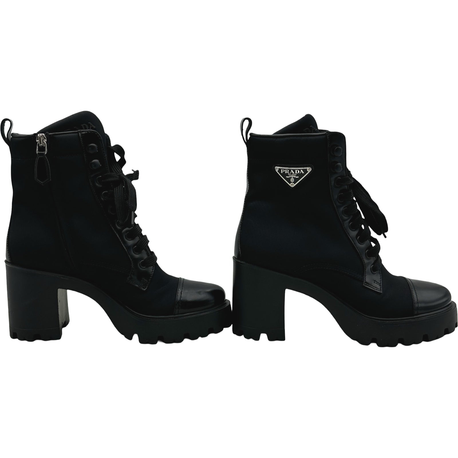 プラダ モノリス Re-Nylon ナイロン トライアングルロゴ ショートブーツ プラダ PRADA RE-NYLON トライアングルロゴショートブーツ ブラック