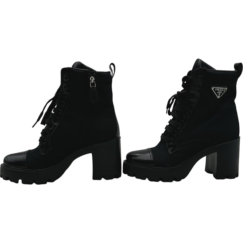 プラダ モノリス Re-Nylon ナイロン トライアングルロゴ ショートブーツ プラダ PRADA RE-NYLON トライアングルロゴショートブーツ ブラック