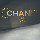 シャネル CHANEL 総柄ペイントレザーショートブーツ ブラック レザー レディース ブーツ