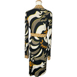 エミリオ・プッチ EMILIO PUCCI 総柄ワンピース 97RG43 ブラック レーヨン レディース ワンピース