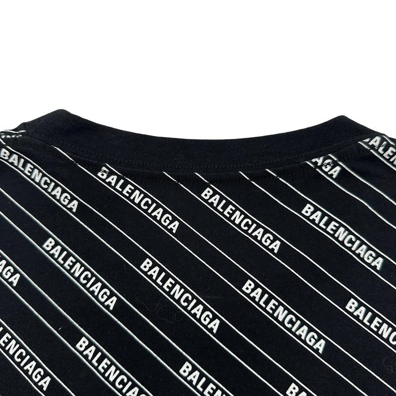 バレンシアガ BALENCIAGA ロゴ総柄プリントシャツ 570805 ブラック