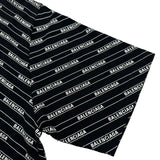 バレンシアガ BALENCIAGA ロゴ総柄プリントシャツ 570805 ブラック コットン メンズ 半袖Ｔシャツ