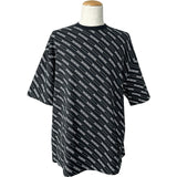 バレンシアガ BALENCIAGA ロゴ総柄プリントシャツ 570805 ブラック コットン メンズ 半袖Ｔシャツ