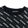 バレンシアガ BALENCIAGA ロゴ総柄プリントシャツ 570805 ブラック コットン メンズ 半袖Ｔシャツ
