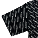 バレンシアガ BALENCIAGA ロゴ総柄プリントシャツ 570805 ブラック コットン メンズ 半袖Ｔシャツ