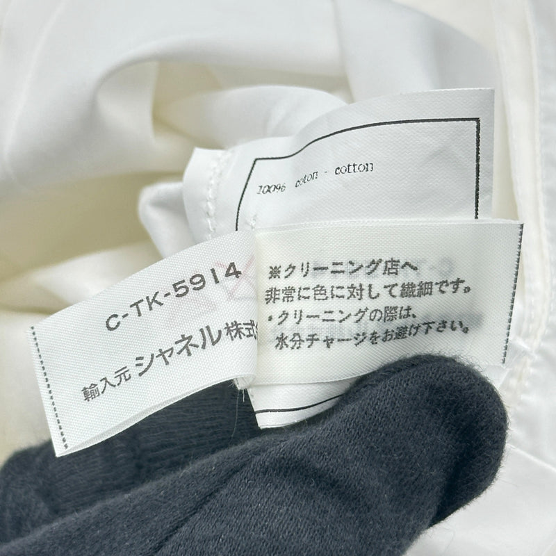 シャネル CHANEL ココマーククロップド開襟シャツ P07511 ホワイト