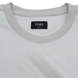 フェンディ FENDI FFロゴ刺繍Tシャツ FY0936 ホワイト コットン メンズ 半袖Ｔシャツ