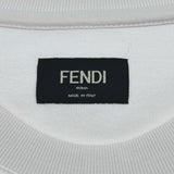 フェンディ FENDI FFロゴ刺繍Tシャツ FY0936 ホワイト コットン メンズ 半袖Ｔシャツ