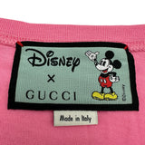 グッチ GUCCI ×Disney ロゴプリントTシャツ 492347 ピンク コットン メンズ 半袖Ｔシャツ