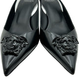 ヴェルサーチ VERSACE メデューサスリングバックパンプス ブラック レザー レディース パンプス
