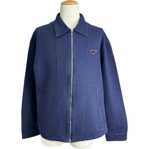 プラダ PRADA トライアングルロゴコットンブルゾン GEB233 ネイビー