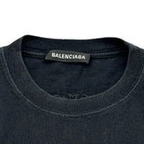 バレンシアガ BALENCIAGA バックロゴ刺繍Tシャツ 570805 ブラック コットン メンズ 半袖Ｔシャツ
