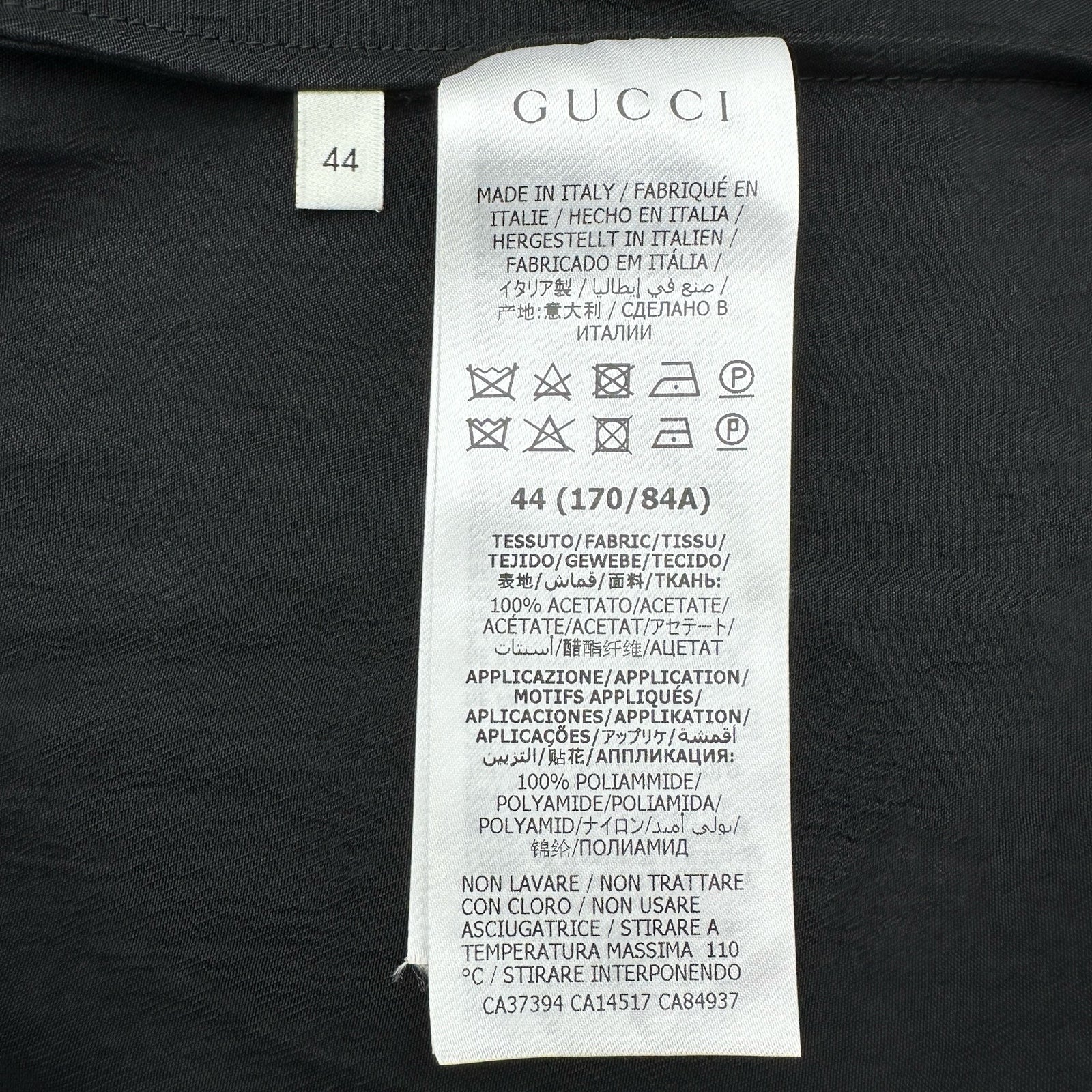 グッチ GUCCI サイドラインロゴ半袖シャツ 619025 ブラック アセテート