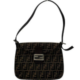 フェンディ FENDI ズッカワンショルダー ブラウン キャンバス レディース ショルダーバッグ