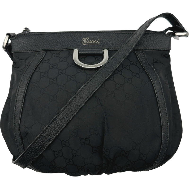【極美品】GUCCI アビー　GG柄 ナイロン ショルダーバッグ ブラック グッチ GUCCI アビーショルダー 265691 ブラック GGナイロン