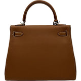 エルメス HERMES ケリー25 内縫い K刻 ゴールド シルバー金具 トゴ レディース ショルダーバッグ