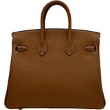 エルメス HERMES バーキン25 K刻 ゴールド シルバー金具 トゴ レディース ハンドバッグ