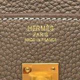 エルメス HERMES バーキン25 K刻 エトゥープ ゴールド金具 トゴ レディース ハンドバッグ