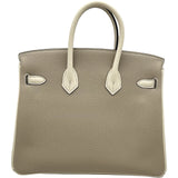 エルメス HERMES バーキン25　パーソナルオーダー U刻 トゥルティエールグレー/マッシュルーム シルバー金具 トゴ レディース ハンドバッグ
