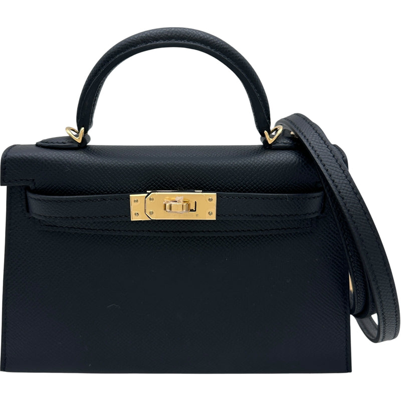 エルメス HERMES ミニケリー2 K刻印 ブラック×ゴールド金具 エプソン