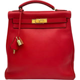 エルメス HERMES ケリーアドGM □A刻 ルージュヴィフ ゴールド金具 ヴォーガリバー レディース リュック・デイパック