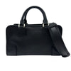 ロエベ LOEWE アマソナ28 ブラック シルバー金具 カーフ レディース ハンドバッグ