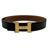 エルメス HERMES コンスタンス ベルト70cm ブラック/ゴールド金具 ボックスカーフ/クシュベル レディース ベルト