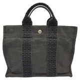 エルメス HERMES エールライントートPM グレー ナイロンキャンバス レディース トートバッグ