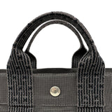 エルメス HERMES エールライントートPM グレー ナイロンキャンバス レディース トートバッグ