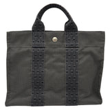 エルメス HERMES エールライントートPM グレー ナイロンキャンバス レディース トートバッグ
