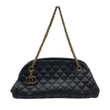 シャネル CHANEL マドモアゼル ボーリングバッグ A50556 14番 ブラック ゴールド金具 ラムスキン レディース ハンドバッグ