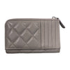 シャネル CHANEL クラシック ジップ カードケース AP3179 グレー キャビアスキン レディース カードケース