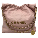 シャネル CHANEL CHANEL22 スモールバッグ AS3260 ピンク/ゴールド金具 シャイニーカーフ レディース ハンドバッグ