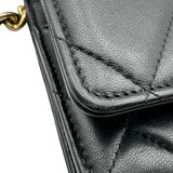 シャネル CHANEL CHANEL 19 チェーンウォレット AP0957 ブラック ゴールド/シルバー金具 シャイニーラム レディース ショルダーバッグ
