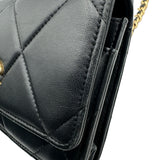 シャネル CHANEL CHANEL 19 チェーンウォレット AP0957 ブラック ゴールド/シルバー金具 シャイニーラム レディース ショルダーバッグ
