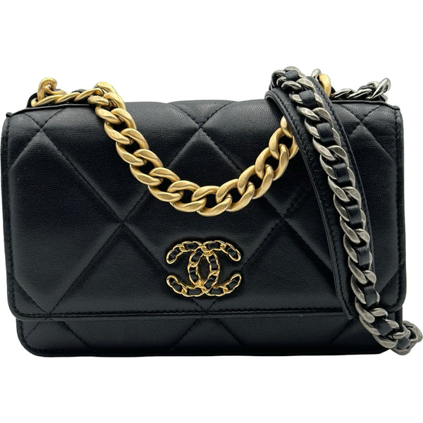 シャネル CHANEL CHANEL 19 チェーンウォレット AP0957 ブラック
