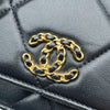 シャネル CHANEL CHANEL 19 チェーンウォレット AP0957 ブラック ゴールド/シルバー金具 シャイニーラム レディース ショルダーバッグ