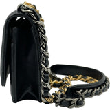 シャネル CHANEL CHANEL 19 チェーンウォレット AP0957 ブラック ゴールド/シルバー金具 シャイニーラム レディース ショルダーバッグ